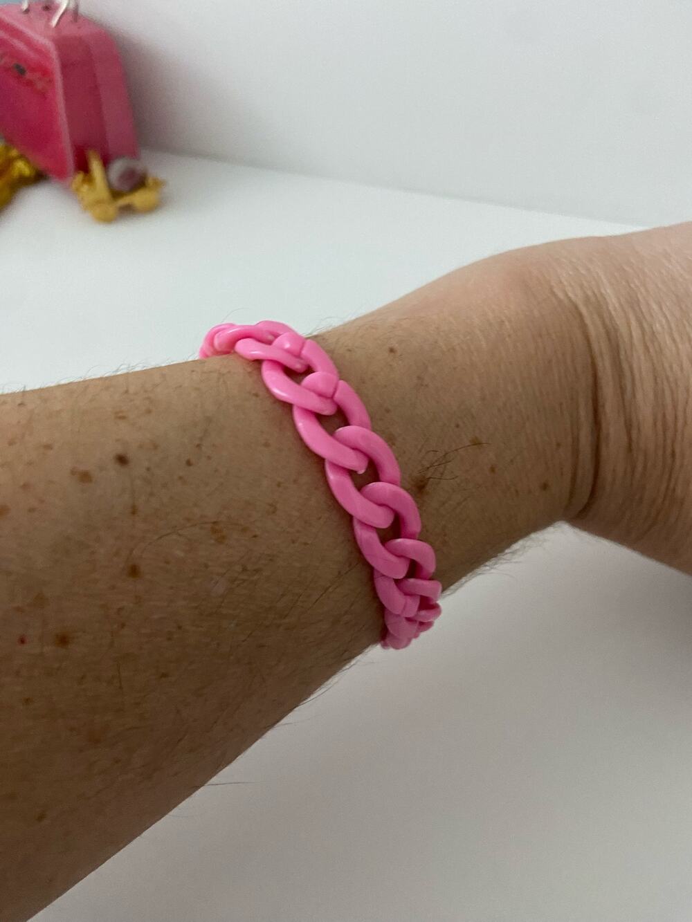 pink chain bracelet